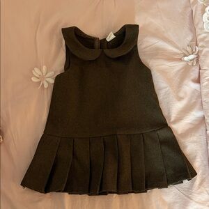 Brown Sleeveless Dress with Pleated Skirt